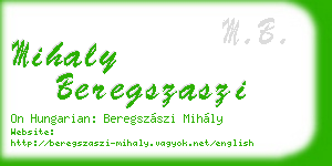 mihaly beregszaszi business card